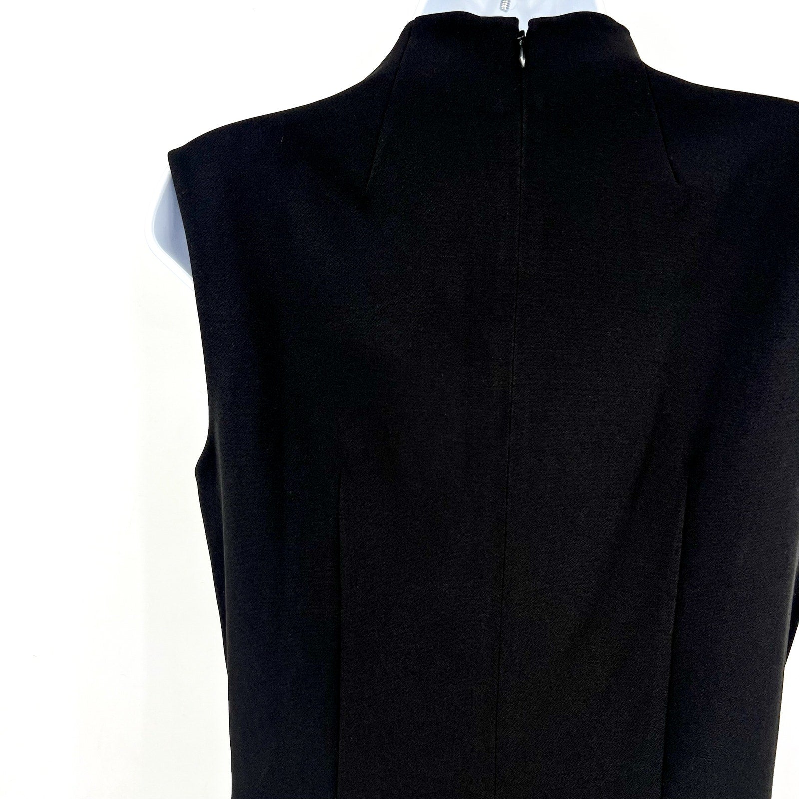 HALSTON Women's Jacklyn Dress In Crepe & Satin Size 2 Black Sleeveless NWT