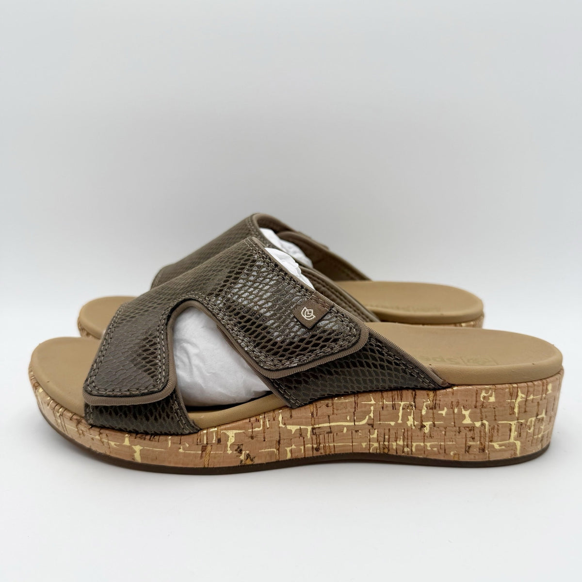 Spenco Womens Camille Wedge Sandals Size 8.5 Wide Brown NIB