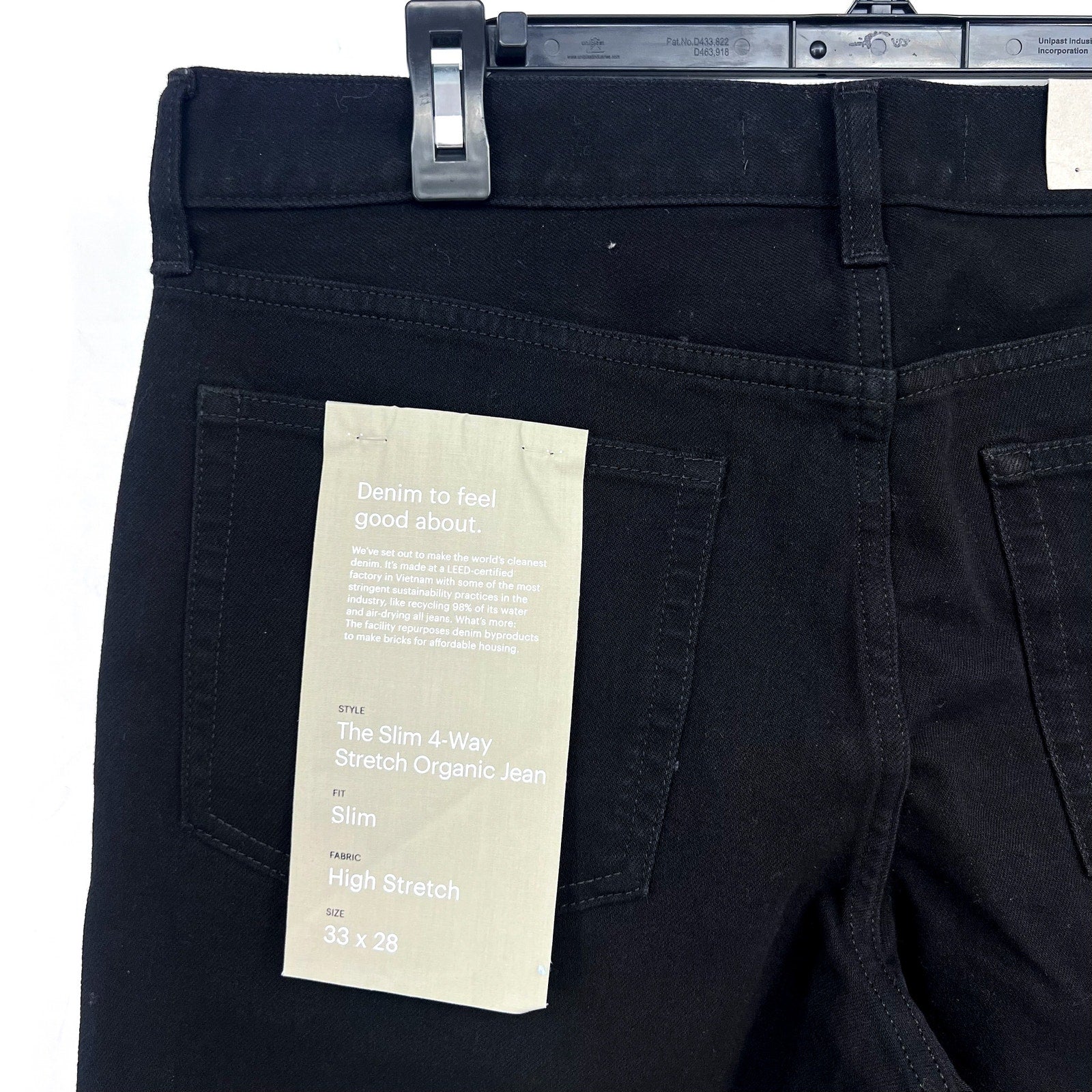 EVERLANE Men's Slim 4-Way Stretch Jeans 33x28 Black Uniform Organic Cotton NWT