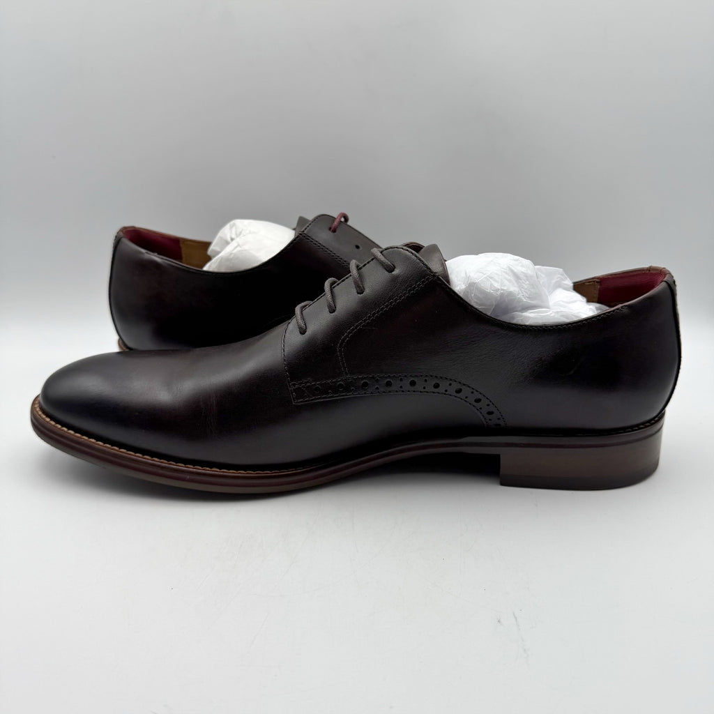 JOHNSTON & MURPHY Mens Conard 2.0 Dress Shoes US 13D Mahogany Brown Leather NIB