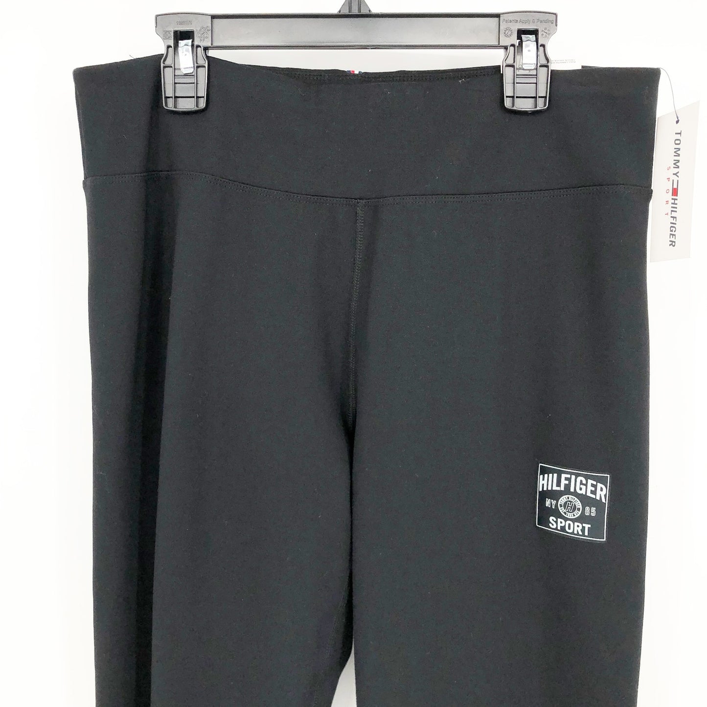 TOMMY HILFIGER SPORT Womens Athletic Leggings US XL Black High-Rise NWT