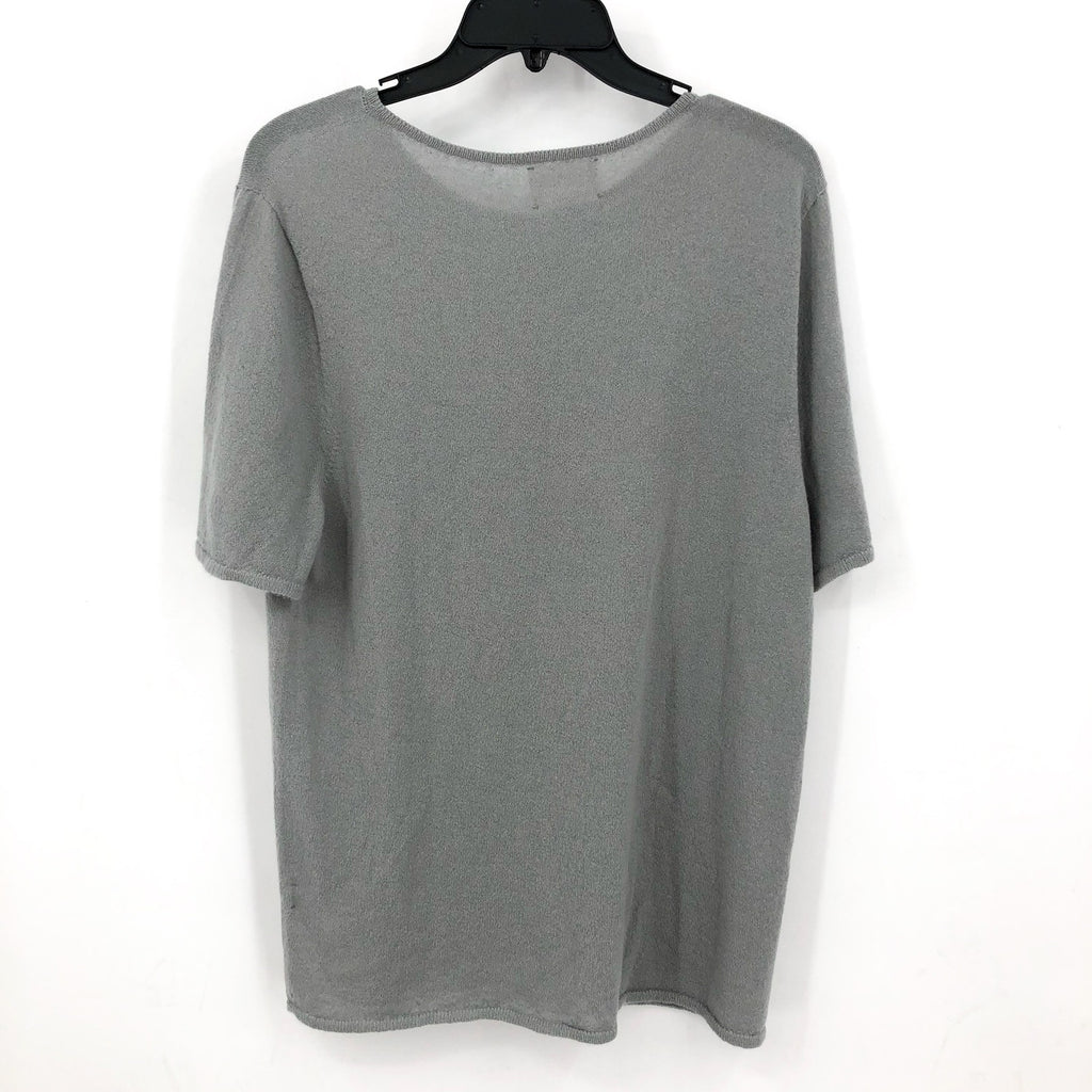 ACTIVE CASHMERE Men's Fine Cashmere T-Shirt Medium Light Grey Short Sleeve NWT