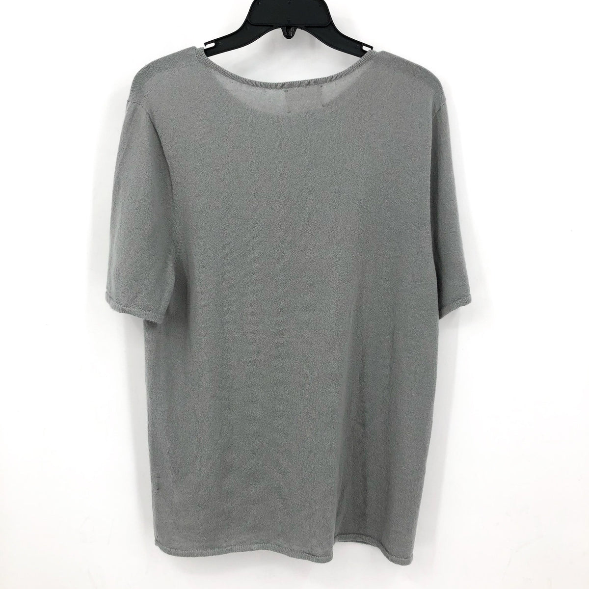 ACTIVE CASHMERE Men's Fine Cashmere T-Shirt Medium Light Grey Short Sleeve NWT