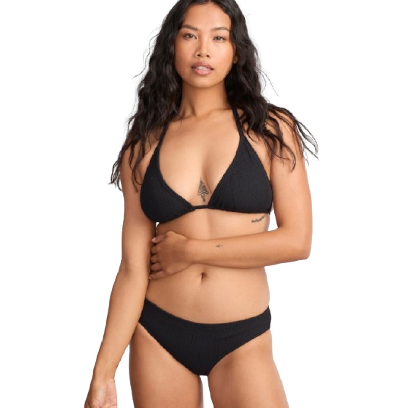 SUNSETS X Pacifica Women's Penny Hipster Bikini Bottom Large Black Rib NWT