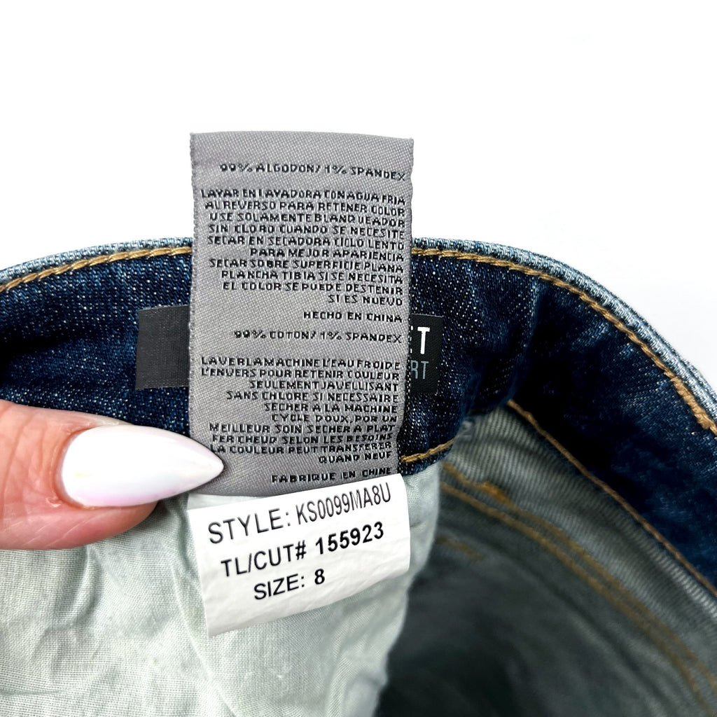 KUT FROM THE KLOTH Gidget Fray Denim Shorts Size 8 Stimulating Blue NWOT