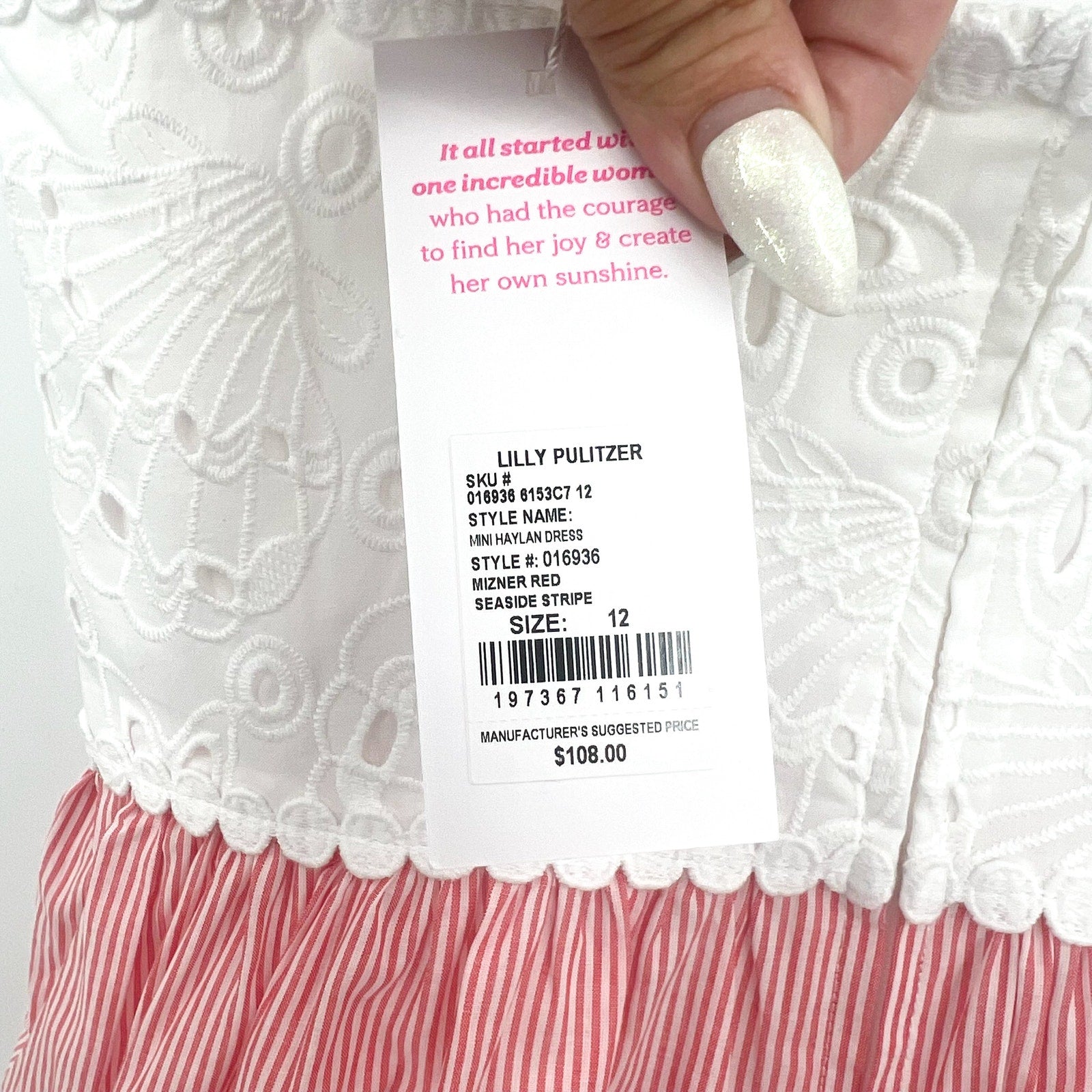 LILLY PULITZER Girls Mini Haylan Dress US 12 Red Pink White NWT