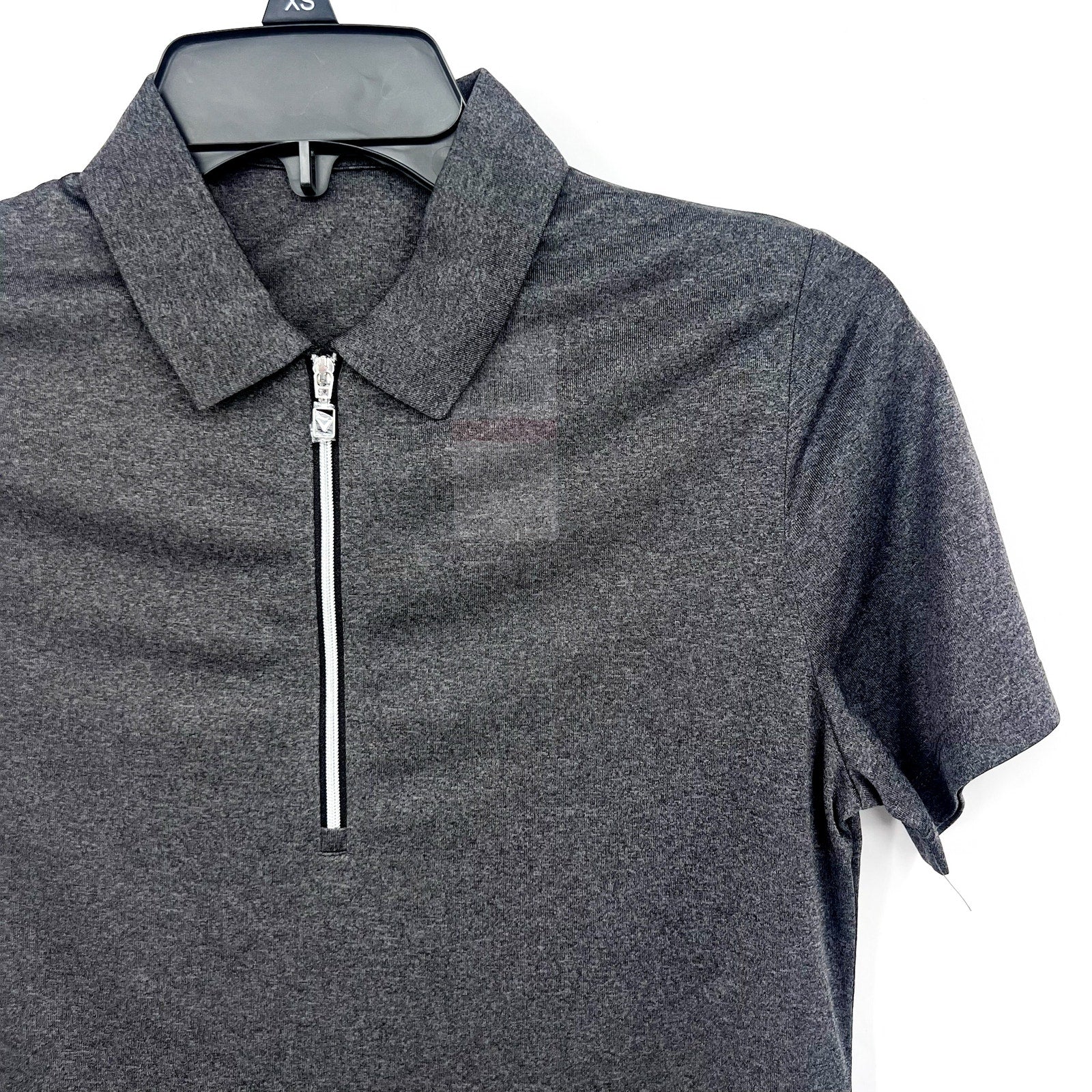 CALLAWAY Womens 1/4 Zip Short Sleeve Golf Polo Shirt XS Black Heather Gray NWT
