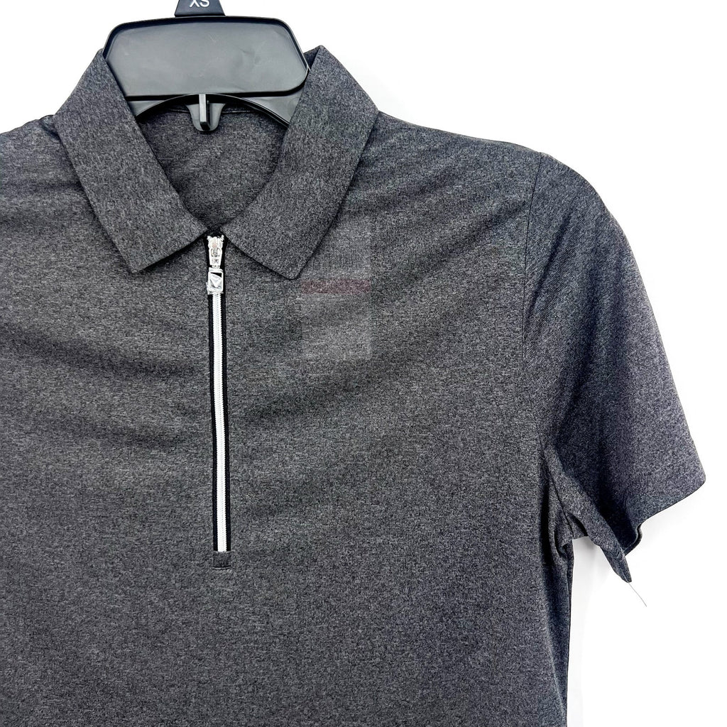 CALLAWAY Womens 1/4 Zip Short Sleeve Golf Polo Shirt XS Black Heather Gray NWT