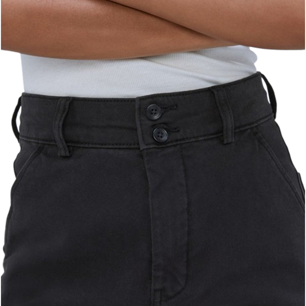 EVERLANE Womens Organic Wide-Leg Crop Pants Size 4 Black Chino Stretch Twill NWT