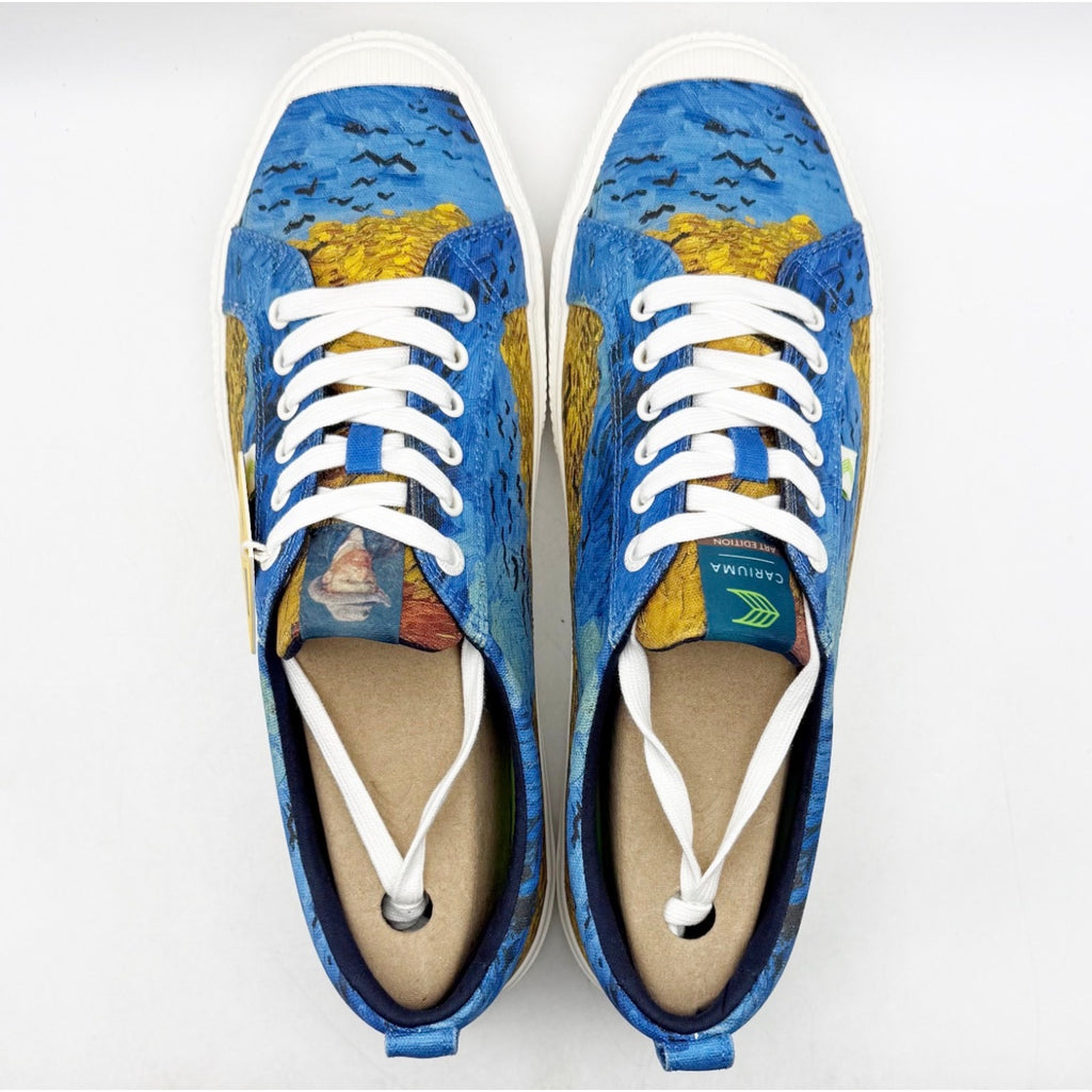 Cariuma X Van Gogh Womens VGM OCA Low Sneaker US 9 Blue Wheatfield Canvas NIB
