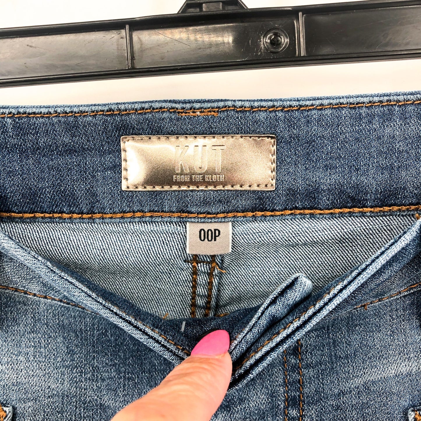 KUT FROM THE KLOTH Meg Wide Leg Jeans 00 Petite Blue Exposed Button NWT