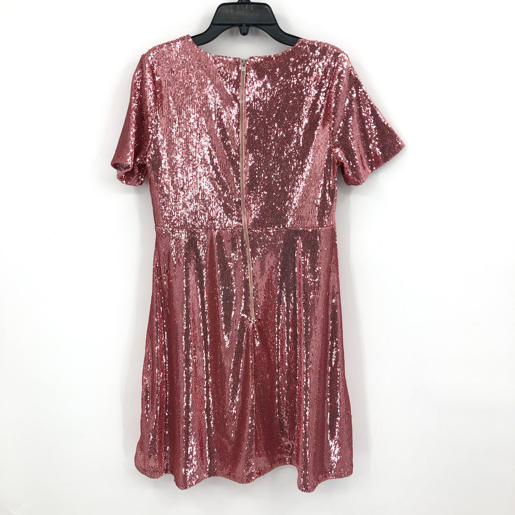 BARDOT JUNIOR Girl's Peta Sequin Dress Size 16 XL Pink Short Sleeve Party NWT
