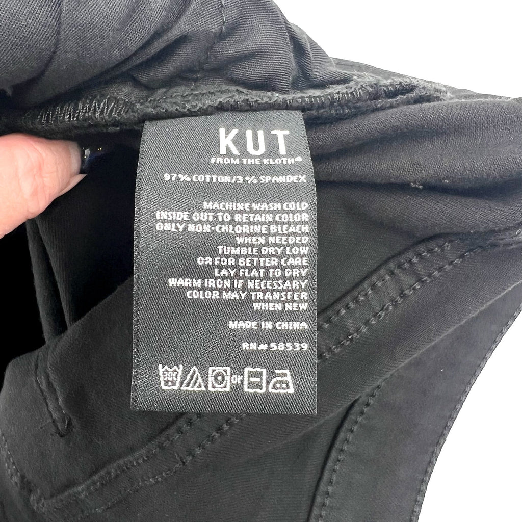 KUT FROM THE KLOTH Womens Jane Long Short Size 10 Black Frayed Hem High Rise NWT
