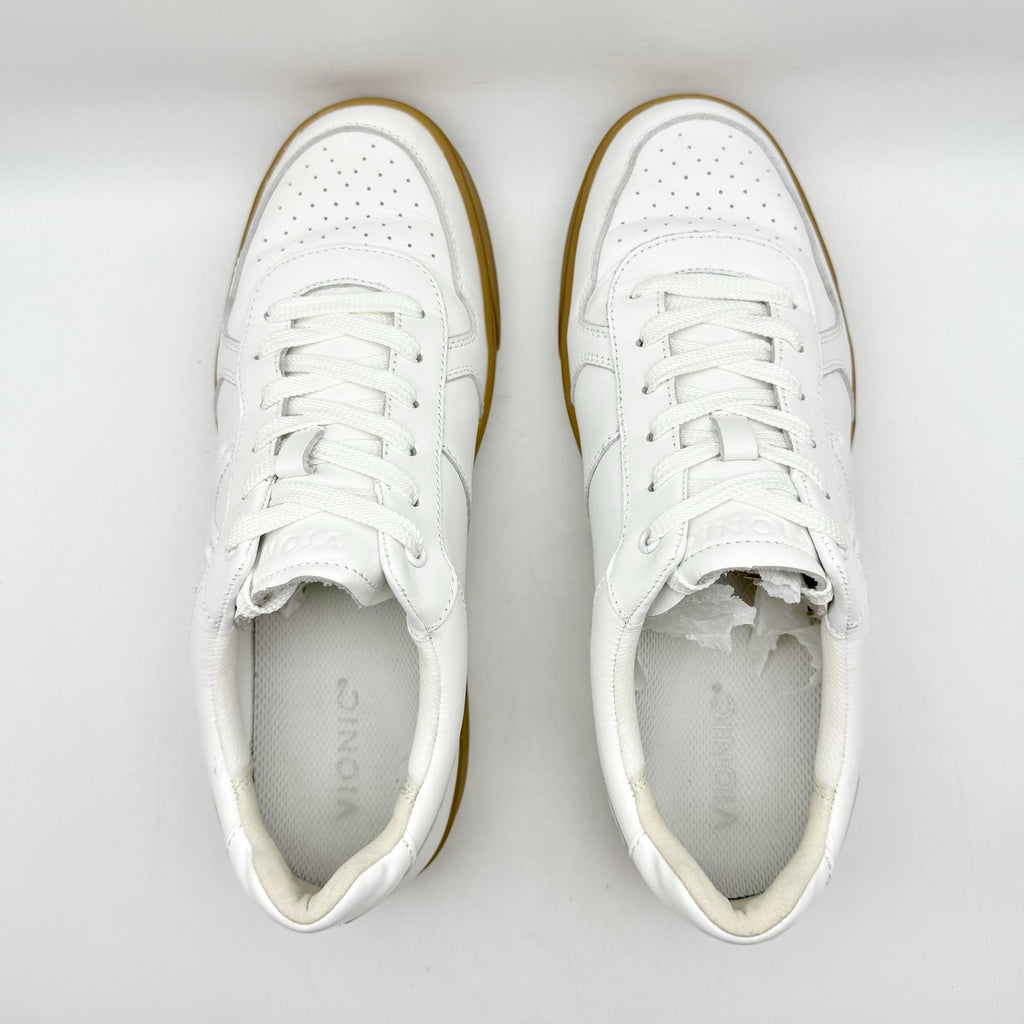 VIONIC Womens Kimmie Casual Court Sneakers Size 9.5 Wide White Leather NWOB