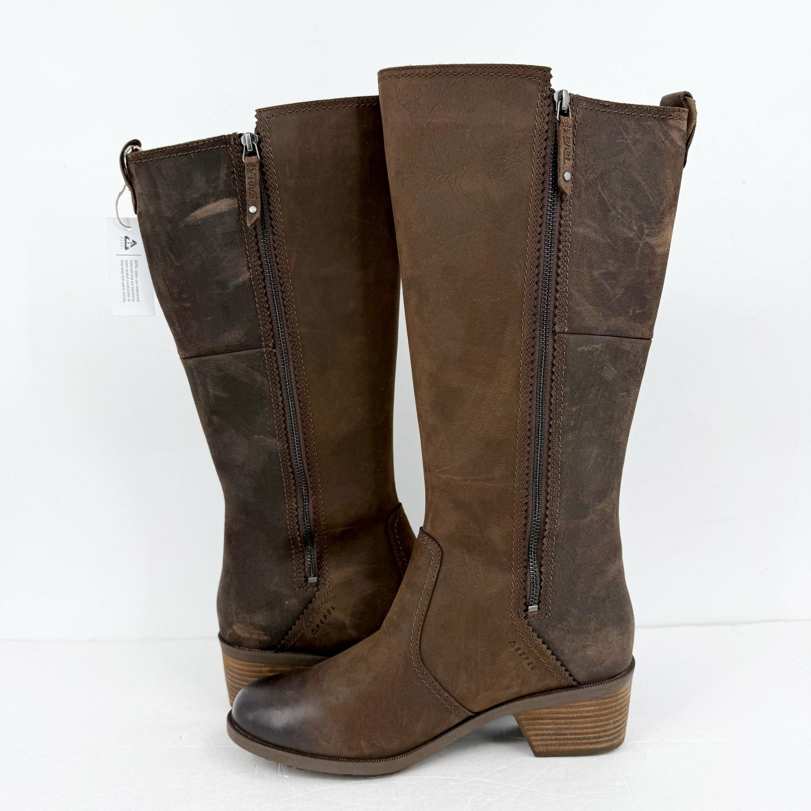 TEVA Womens Anaya Knee High Boots US 11 EU 42 Brown Leather NWOB