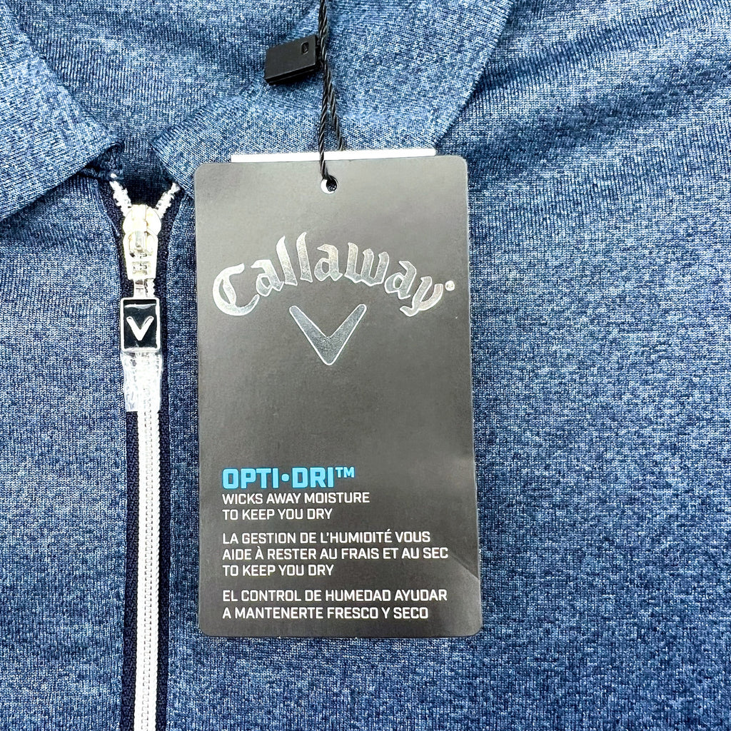 CALLAWAY Womens 1/4 Zip Short Sleeve Golf Polo Shirt XS Blue Heather NWT