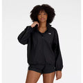 NEW BALANCE Women's Athletics Packable Jacket Large Black Hooded Lightweight NWT