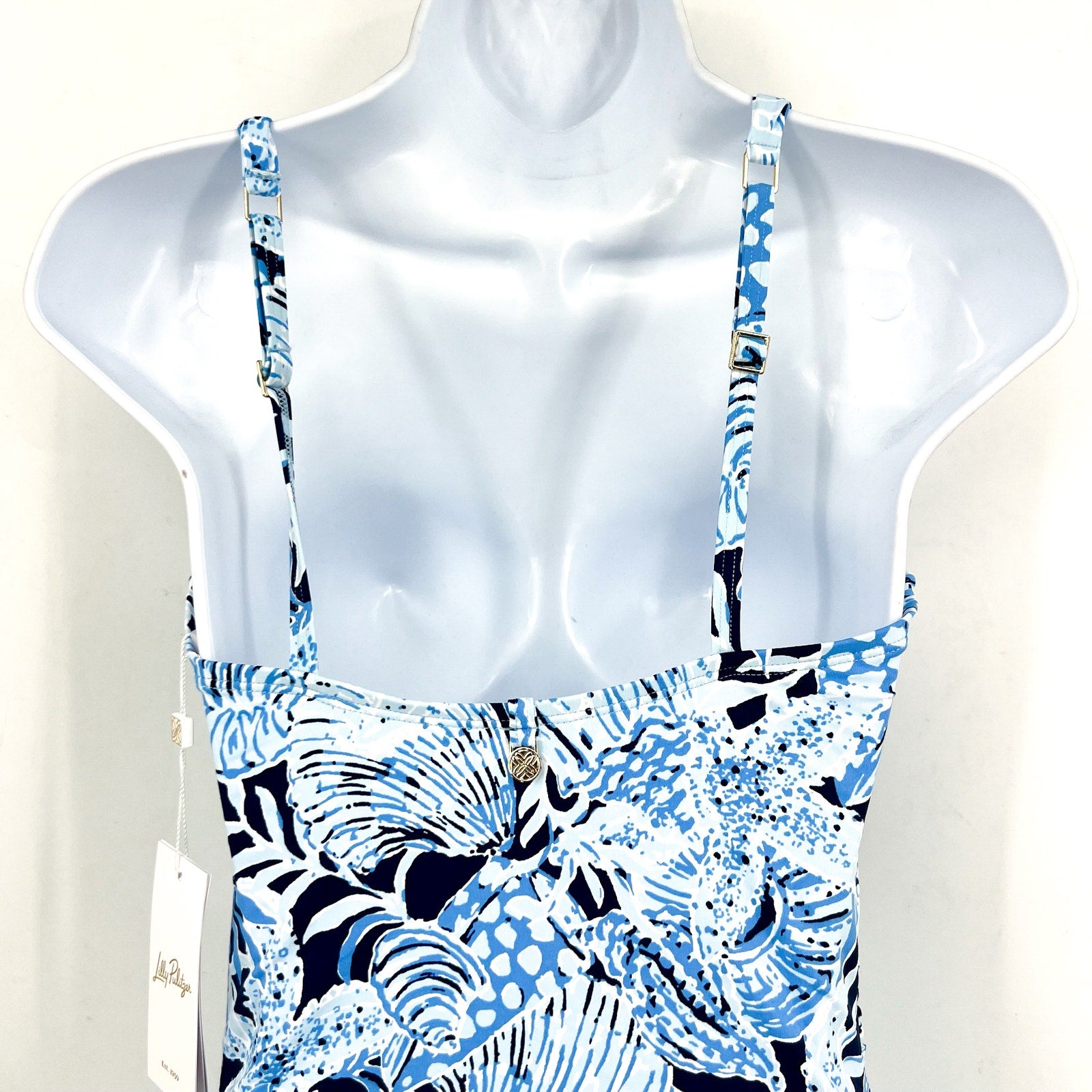 LILLY PULITZER Solaria One-Piece Swimsuit Size 12 Blue Coastal Constellation NWT
