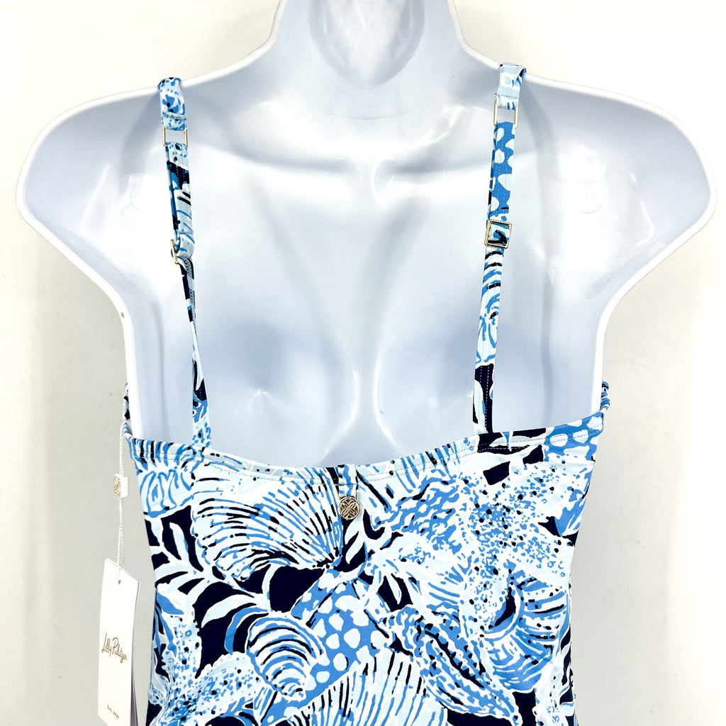 LILLY PULITZER Solaria One-Piece Swimsuit Size 12 Blue Coastal Constellation NWT