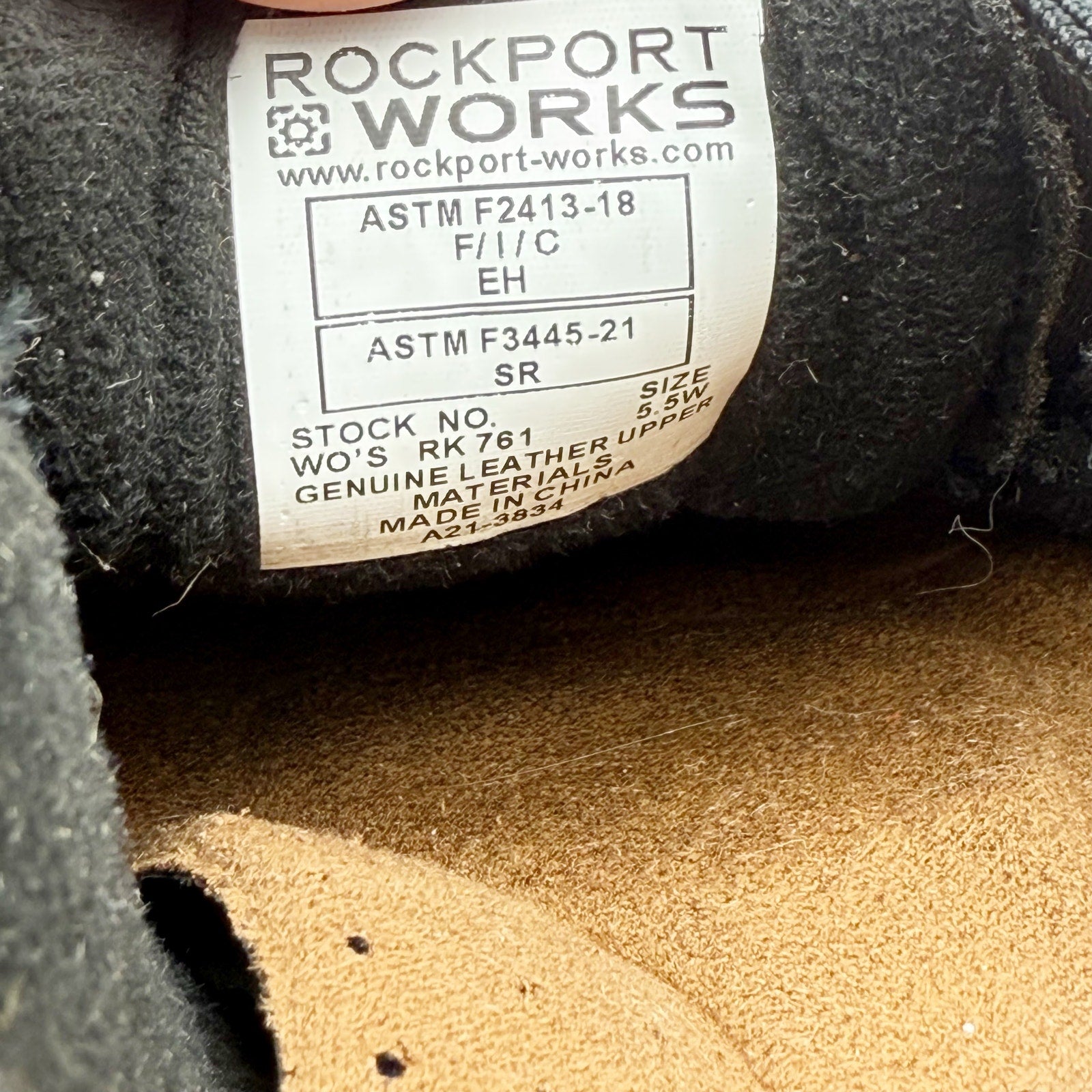 Rockport Womens Daisey Work Slip-On Shoe US 5.5 Wide Black Leather Alloy Toe NIB