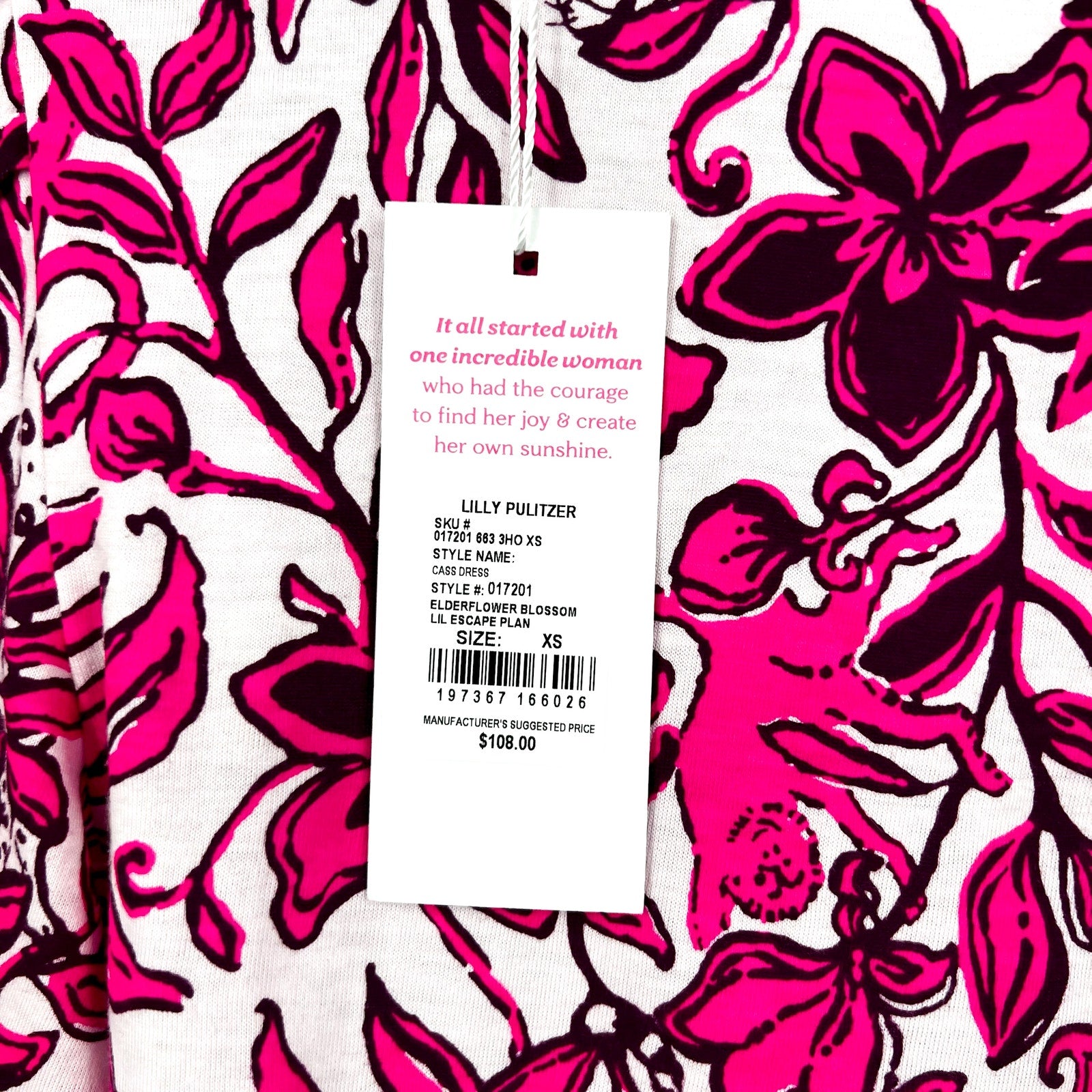 LILLY PULITZER Women's Cass Mini Dress XS Pink Elderflower Blossom NWT