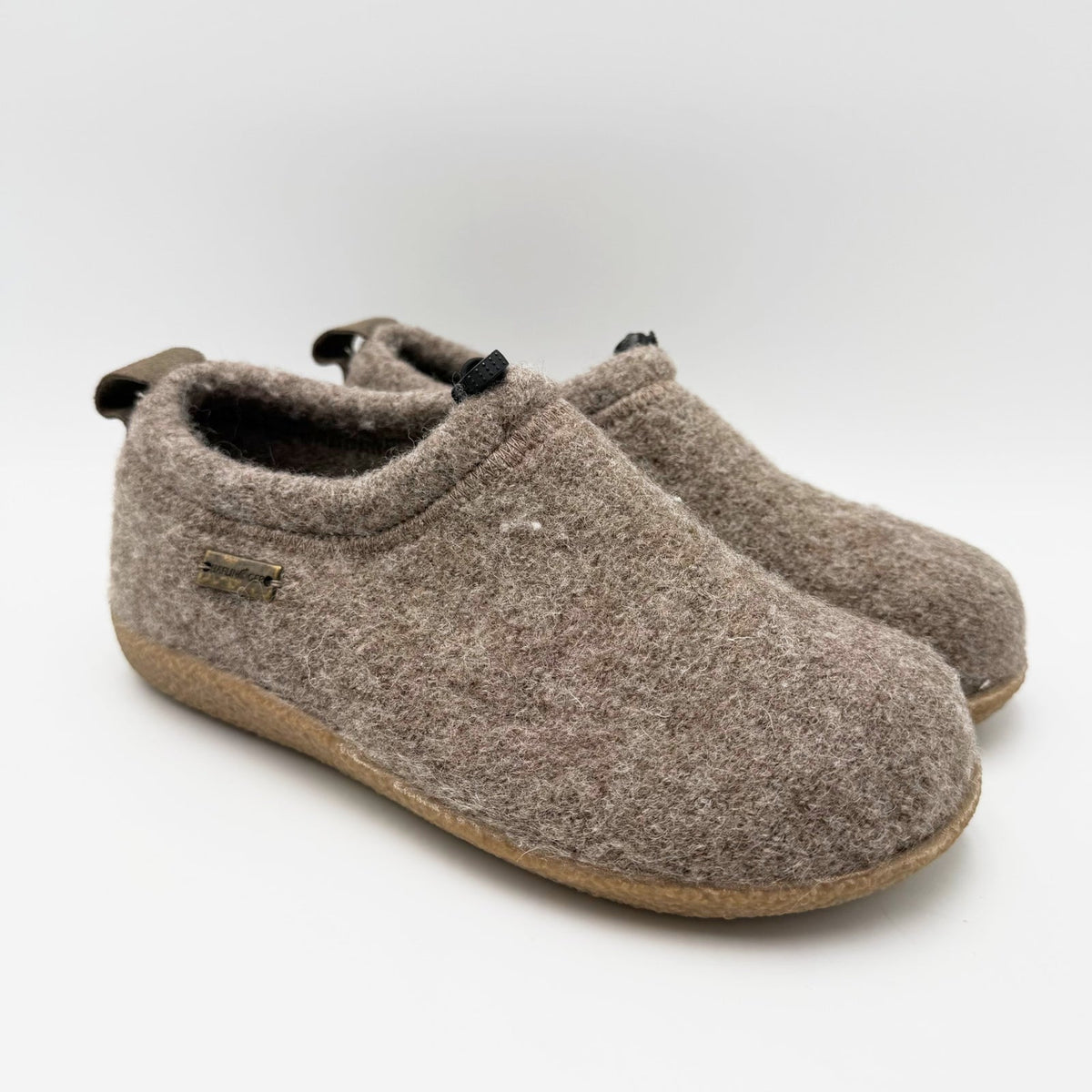 Haflinger Womens Guido Wool Felt Slippers Size 7 EU 38 Brown Tan NWT