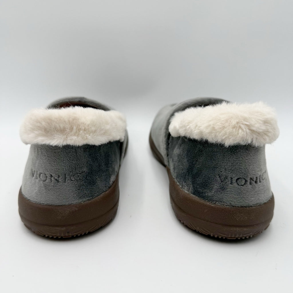 Vionic Womens Clare Slippers Size 8 M EU 38.5 Grey Charcoal Slip On NIB