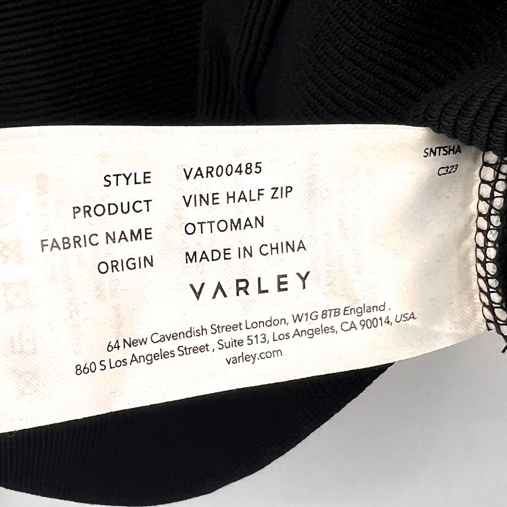 VARLEY Women's Vine Ottoman Half Zip Pullover Small Black Sweatshirt NWOT