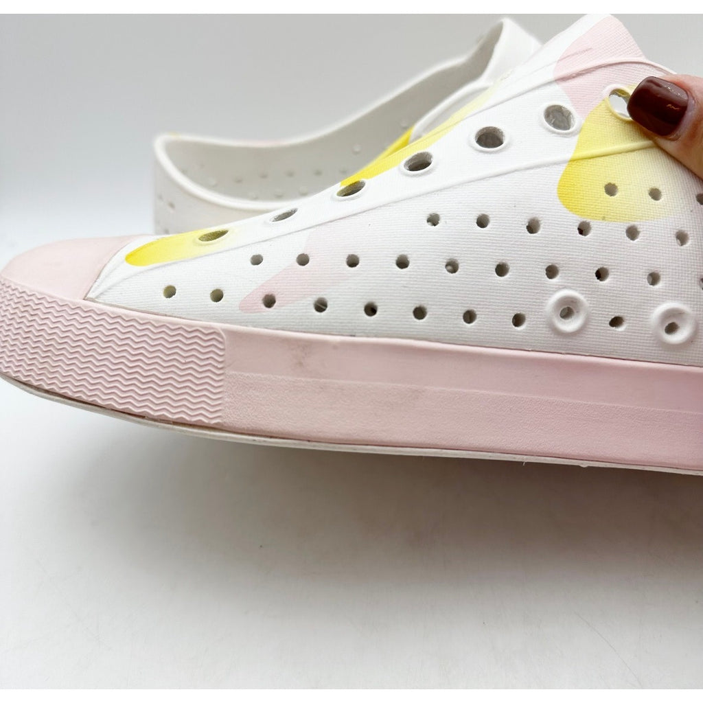 Native Mens Jefferson Slip On Shoes Size 11 EU 45 White Pink EVA Waterproof NWOB