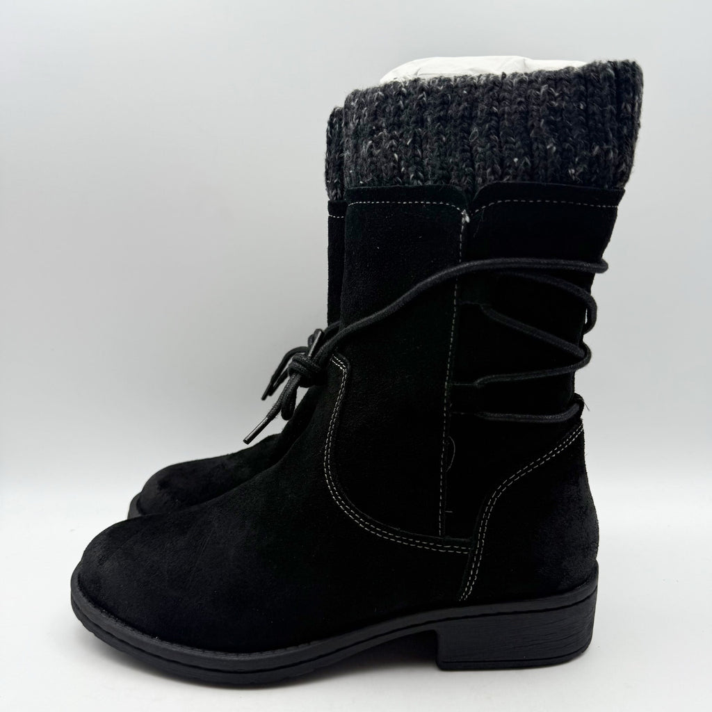 Comfortiva Womens Salem Casual Boots US 7 WIDE EU 38 Black Suede Waterproof NIB