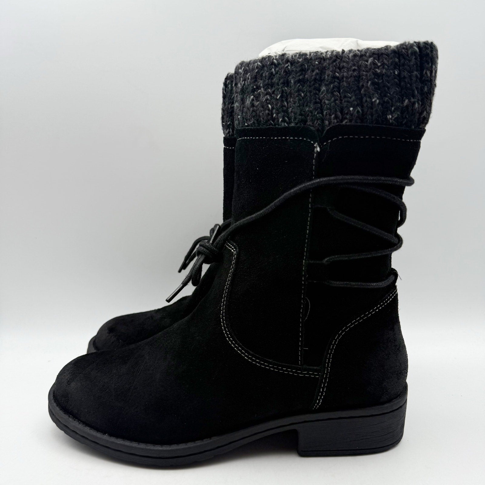 Comfortiva Womens Salem Casual Boots US 7 WIDE EU 38 Black Suede Waterproof NIB