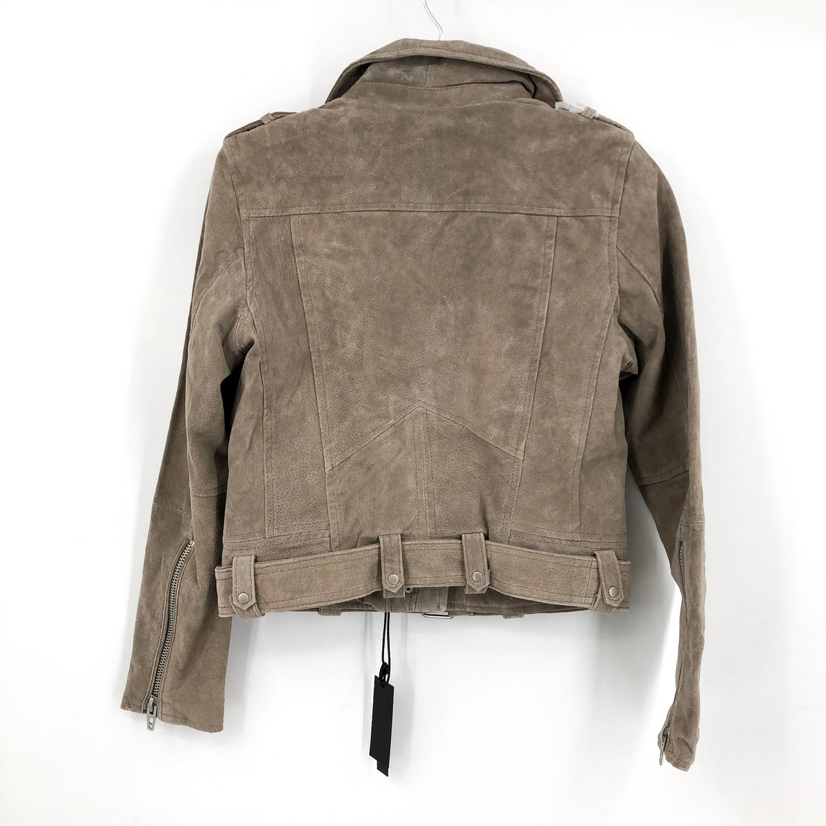BLANKNYC Women's Cropped French Motorcycle Jacket Small Brown Taupe Leather NWT