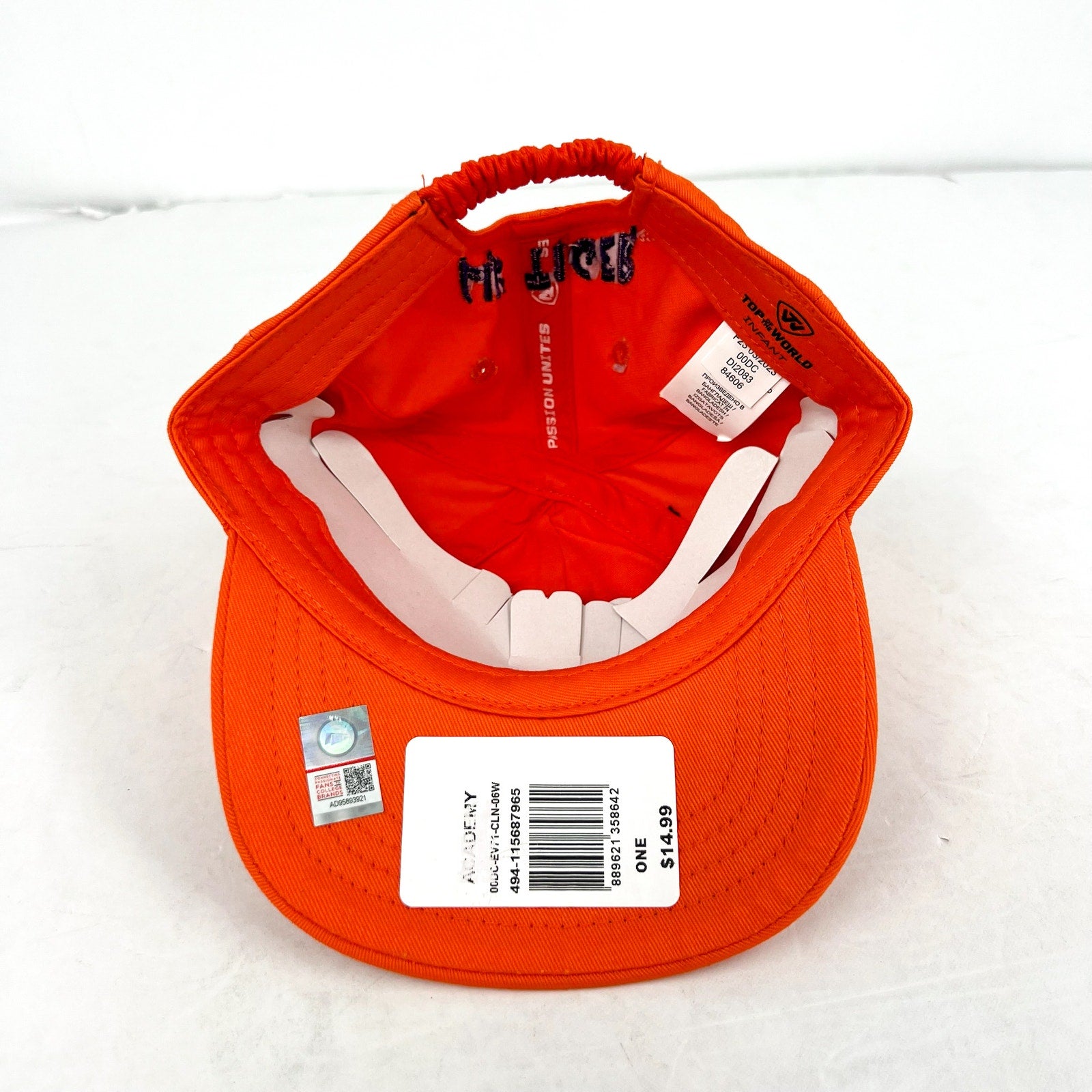 TOP OF THE WORLD Infant Clemson Tigers Fundamental Snapback Hat OS Orange NWT