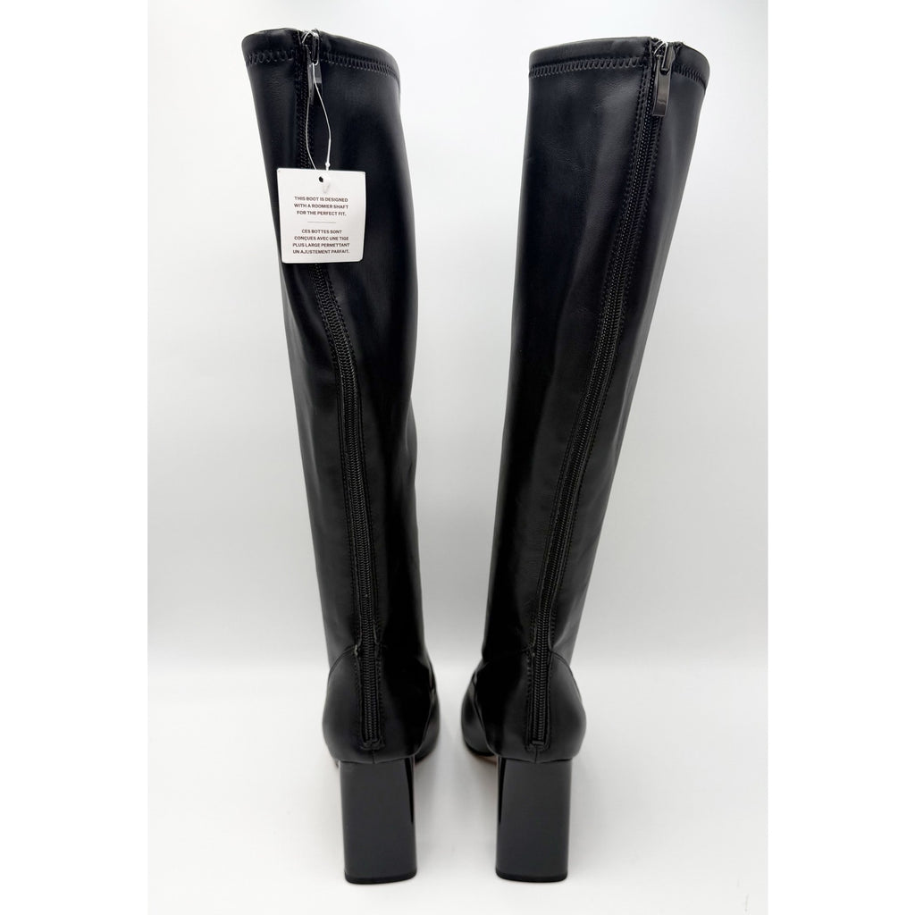 Franco Sarto Womens Katherine Knee High Boots Size 8 M WIDE CALF Black Heels NIB