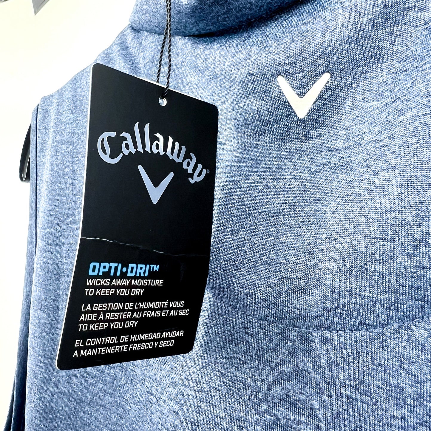 CALLAWAY Women's 1/4 Zip Sleeveless Polo Shirt XL Blue True Navy Heather NWT