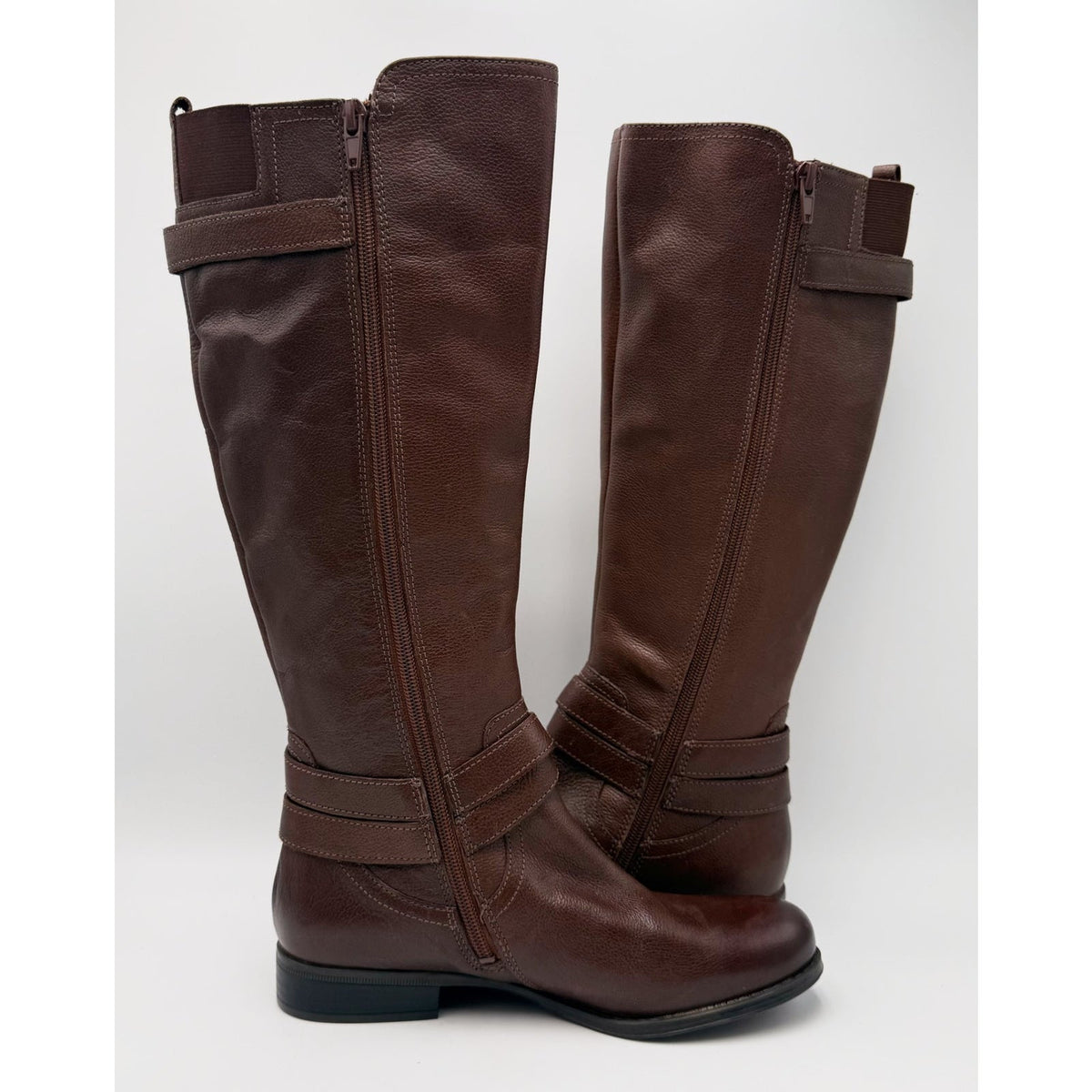 Naturalizer Womens June Knee High Riding Boots Size 7 EU 37 Brown Leather NWOB