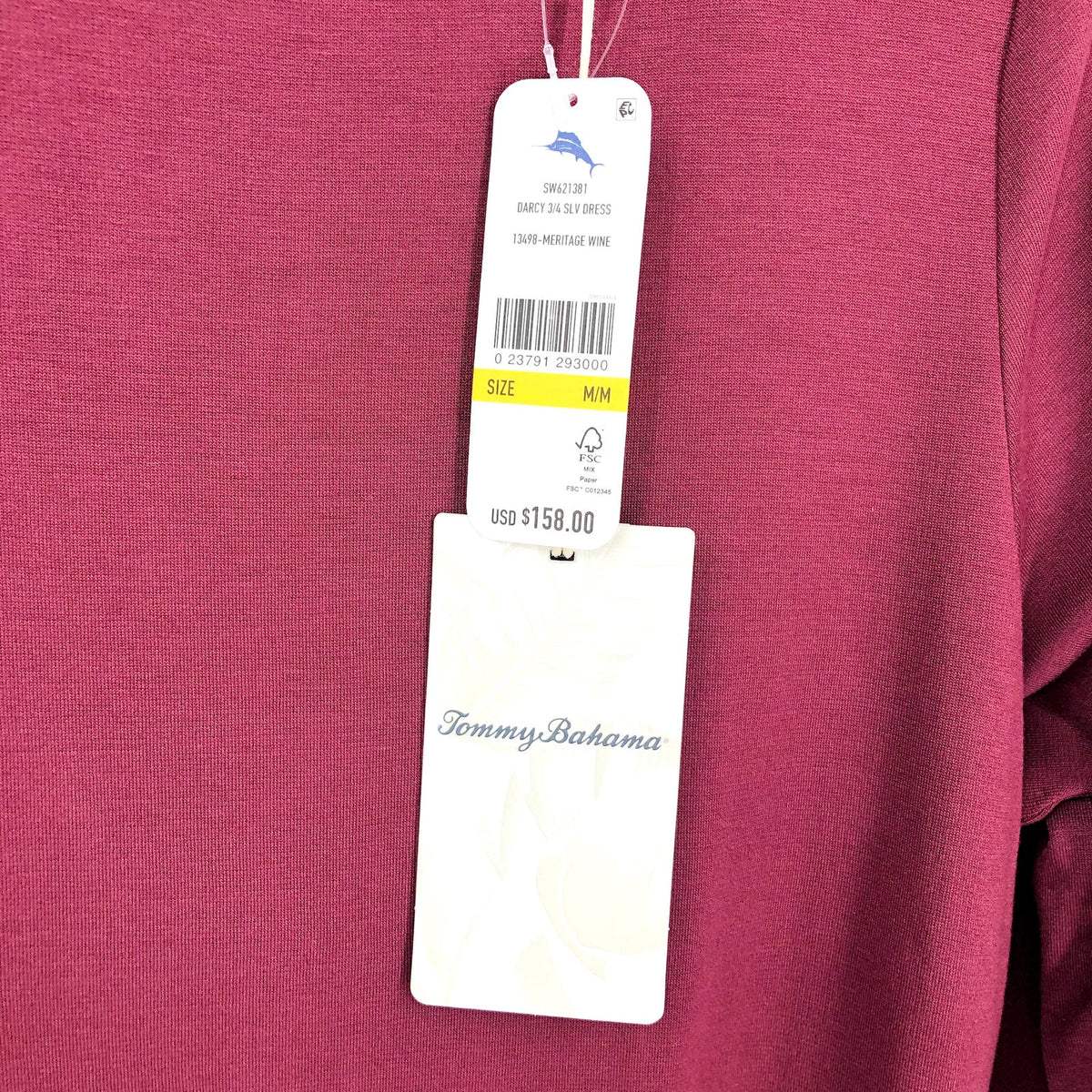 TOMMY BAHAMA Women's Darcy Ponte Knit Dress Medium Red Meritage Wine NWT