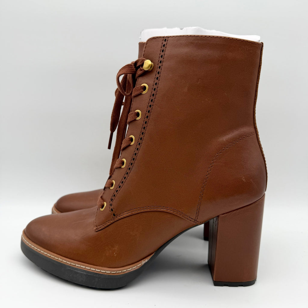 Naturalizer Womens Callie Heeled Boots US 10.5 M EU 41.5 Brown Leather NIB