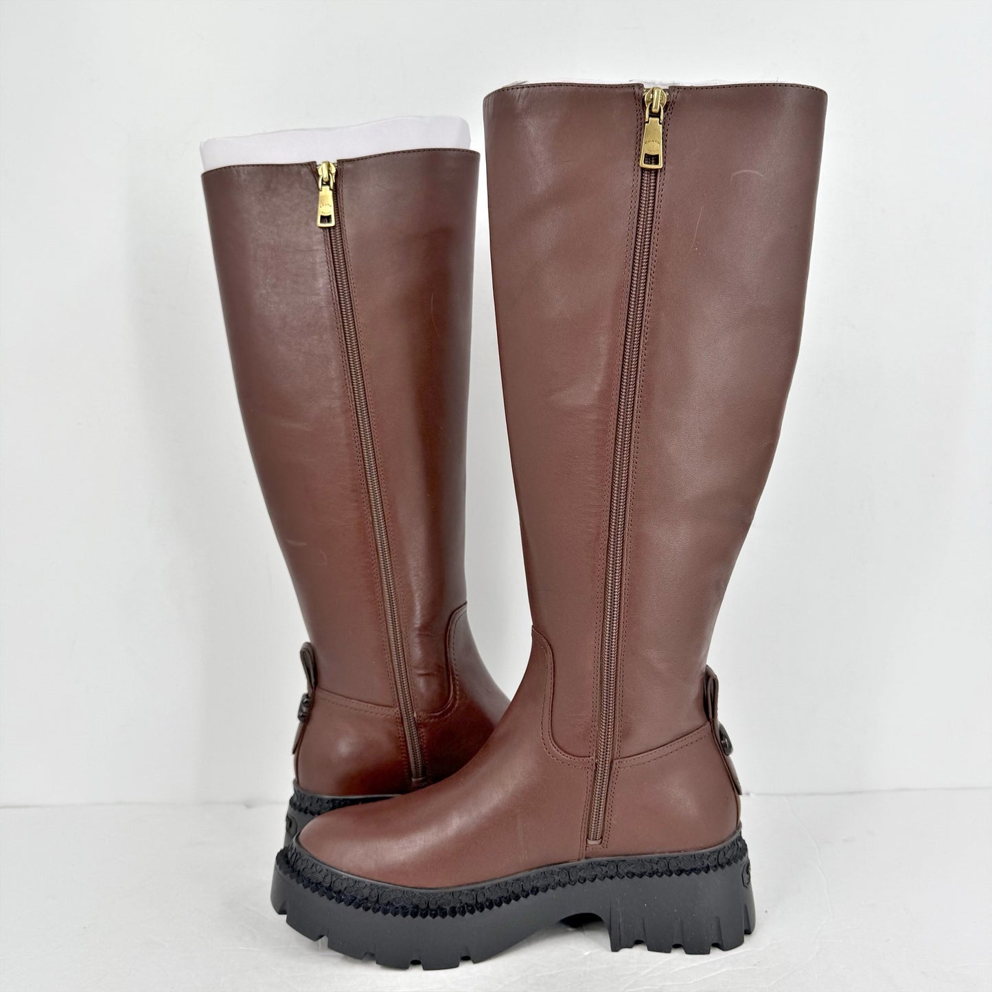 Coach Womens Julietta Knee High Boot US 6.5 B EU 37 Walnut Brown Leather NWOB