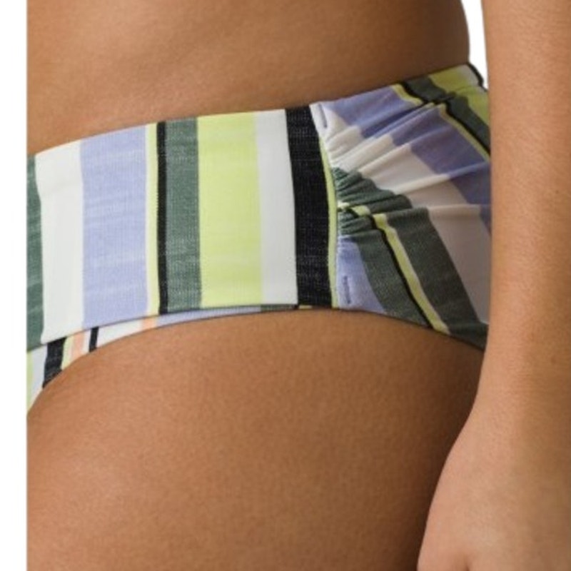 PRANA Women's Marta Bikini Bottom Large Blue Morning Glory Stripe Hipster NWT