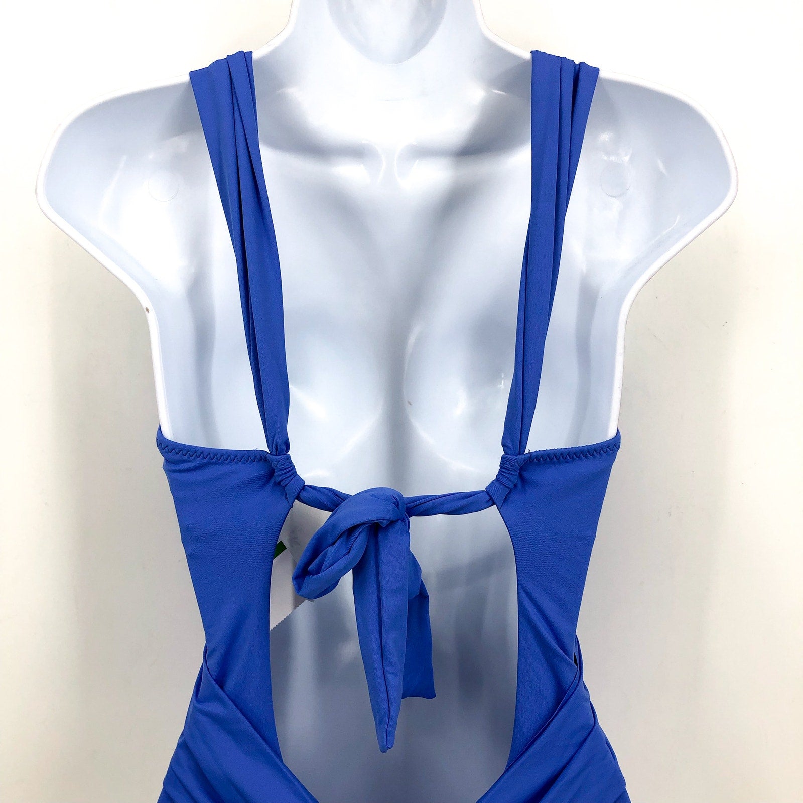 BECCA Women's Gracelyn High Neck One Piece Swimsuit Large Blue Cornflower NWT