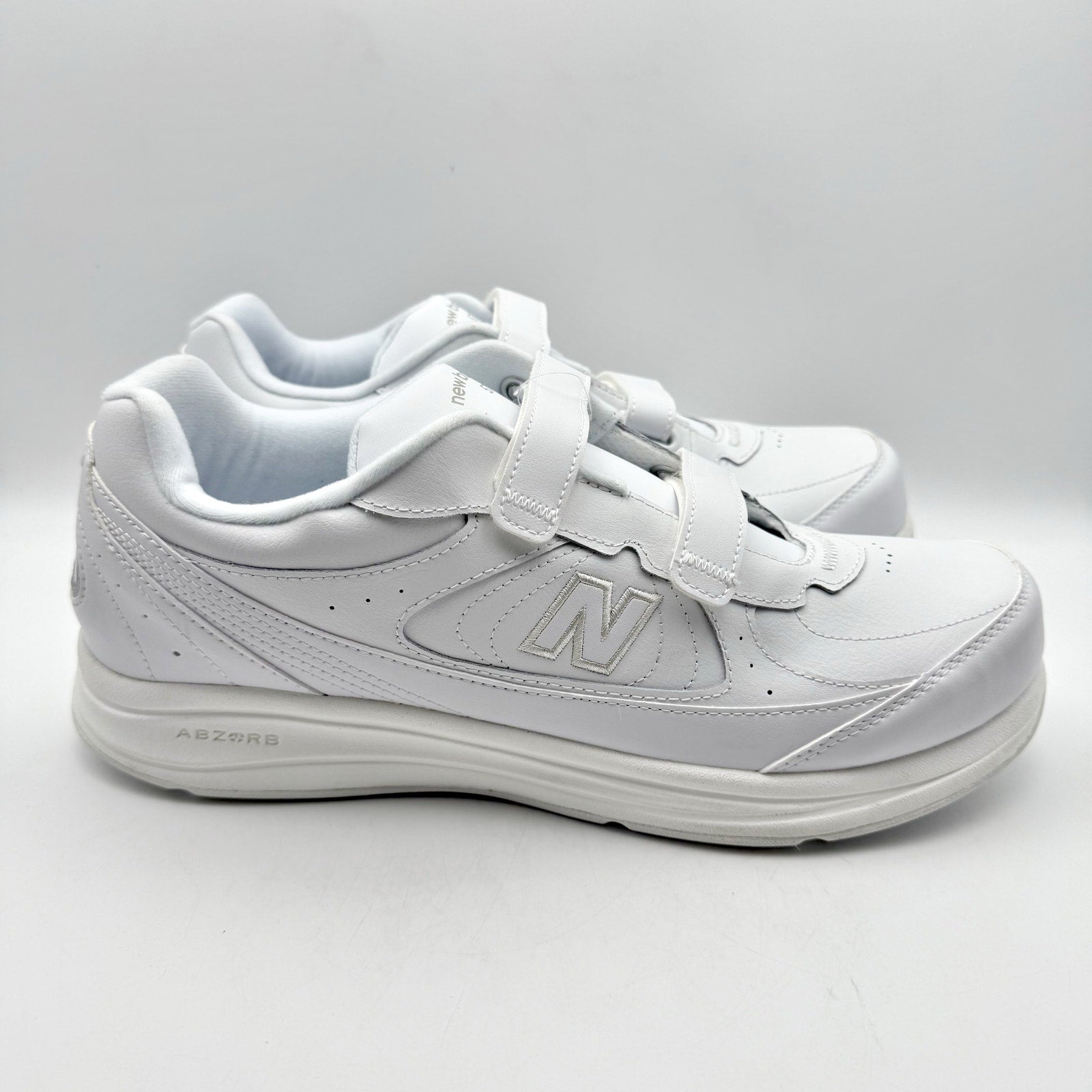 New Balance Mens 577 Sneakers US 14 White Leather Athletic Hook and Loop NIB