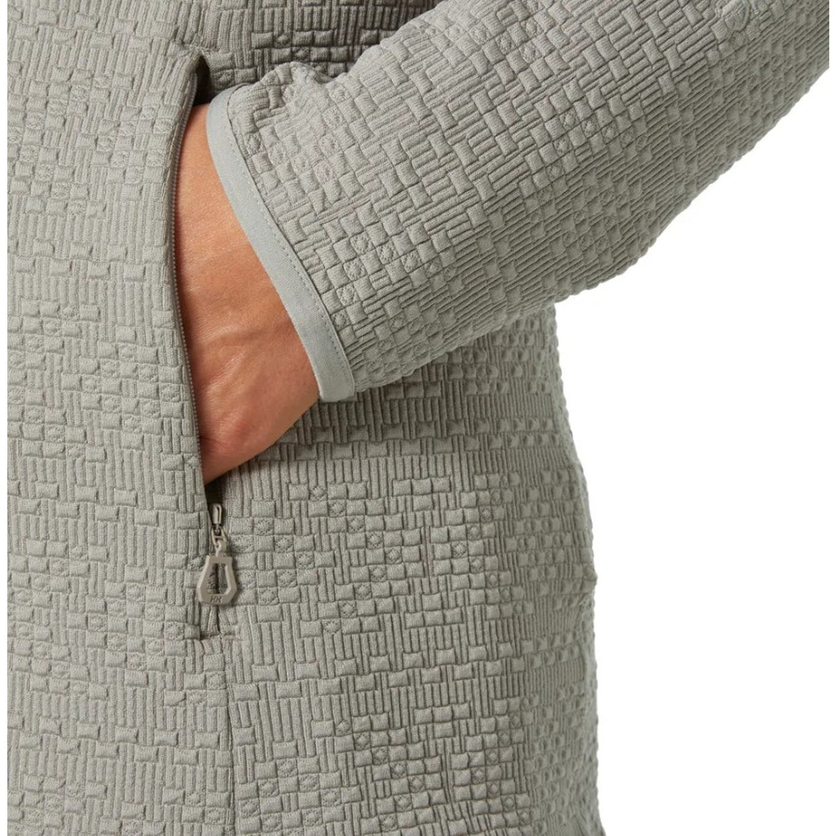 HELLY HANSEN Womens Powderqueen Jacket Medium Grey Terrazzo Midlayer Hood NWT