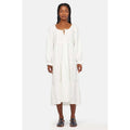 LACAUSA Women's Tate Tiered Midi Dress Small White Panna Cotta Long Sleeve NWT