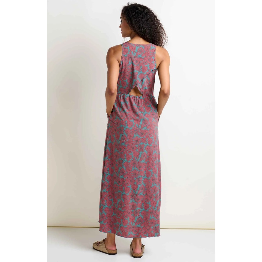 TOAD & CO Women's Sunkissed Maxi Dress Medium Pink Gray Sleeveless UPF NWT