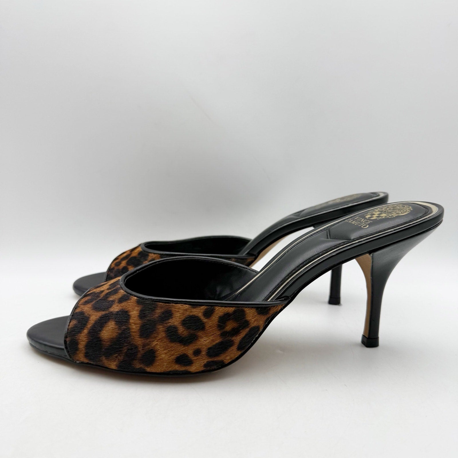 Vince Camuto Womens Prynn Heel Sandals US 11 M EU 42.5 Brown Black Calf Hair NIB