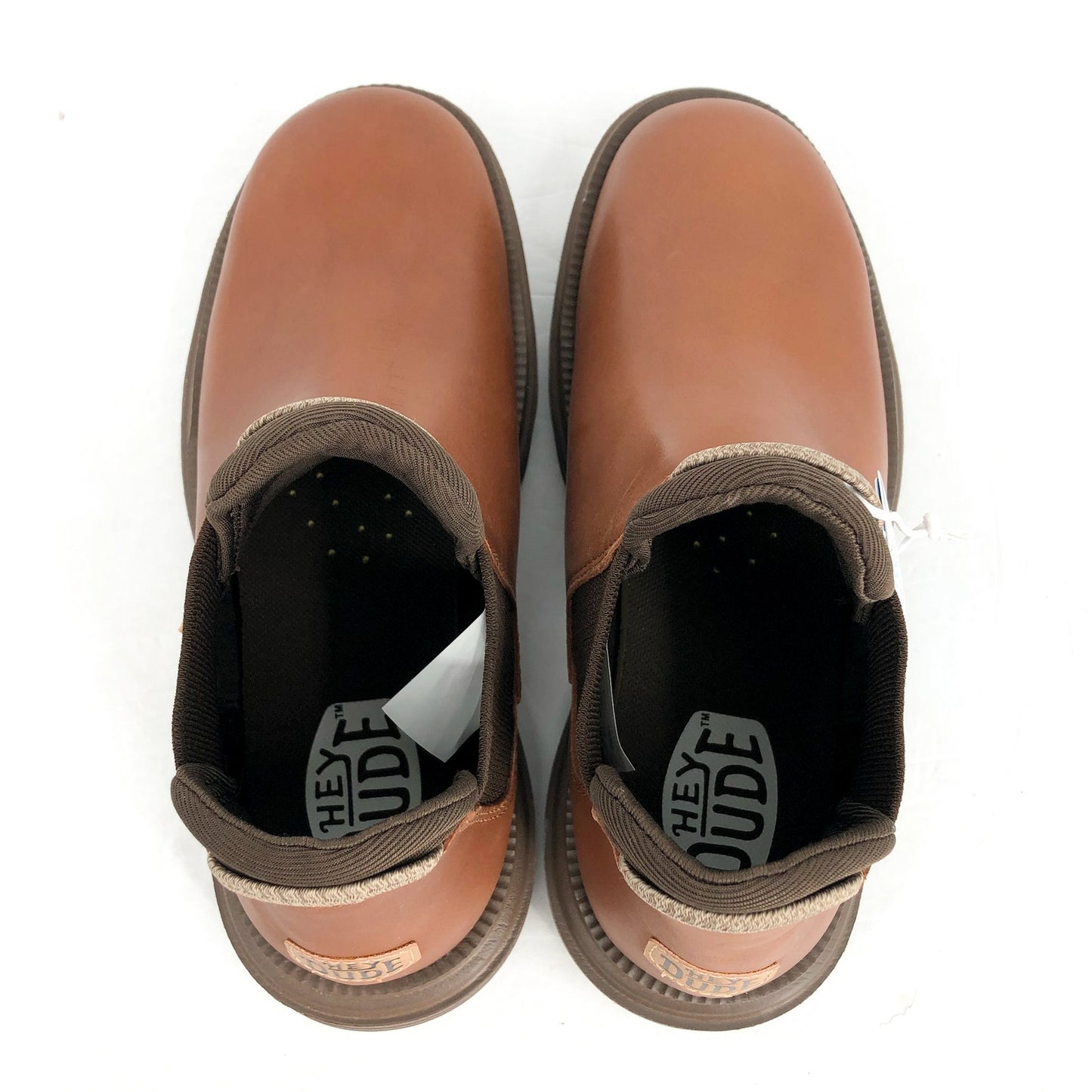 Hey Dude Womens Branson Ankle Bootie US 8 Cognac Leather Water Resistant NIB