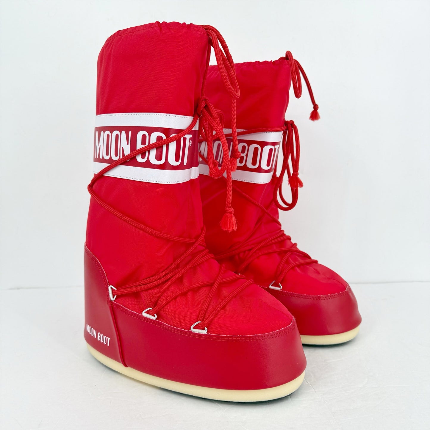 Moon Boot Womens Icon Tall Nylon Snow Boots EU 42/44 US 10-11.5 Red NWOB