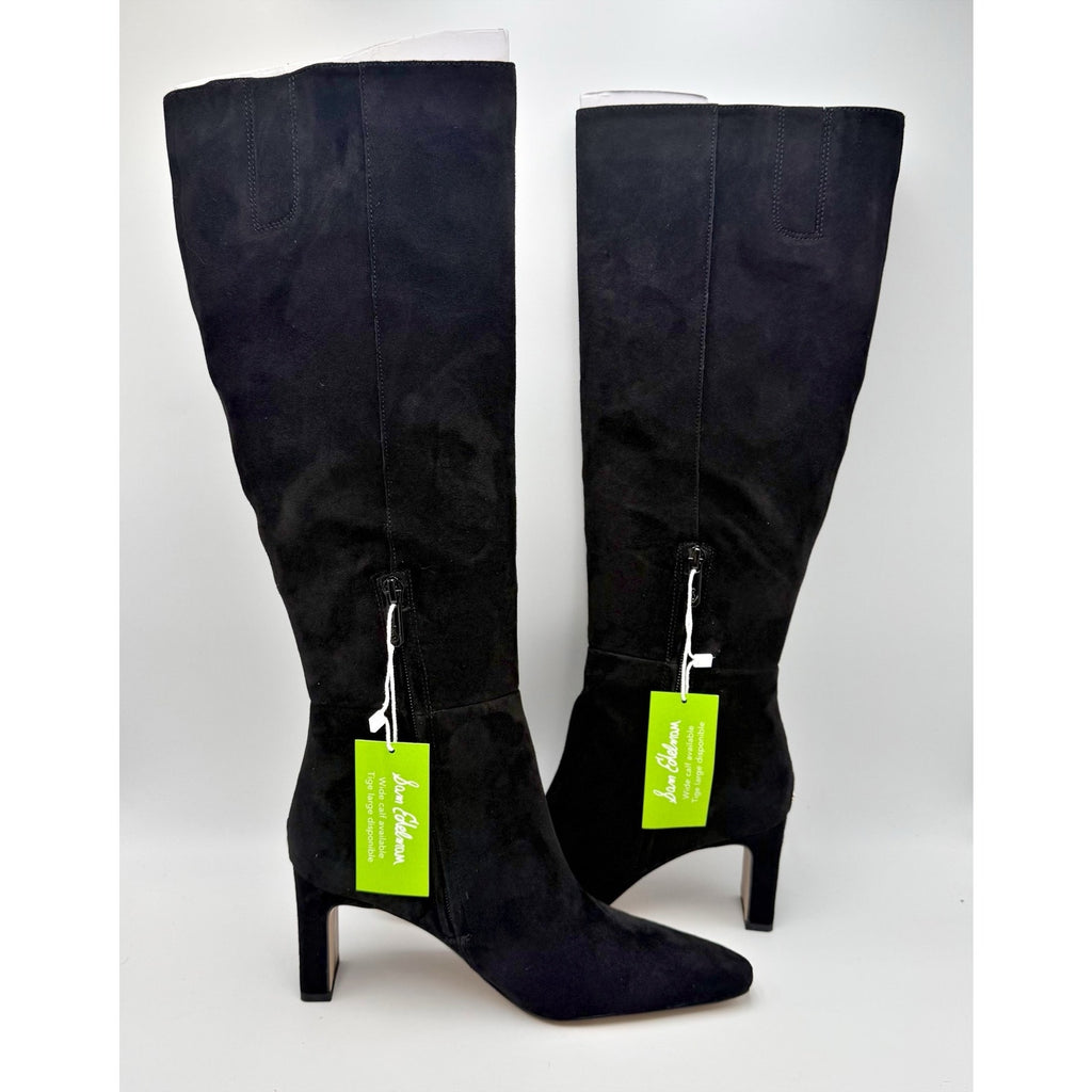 SAM EDELMAN Womens Sylvia Knee High Boots Size 6.5 M Black Suede NIB