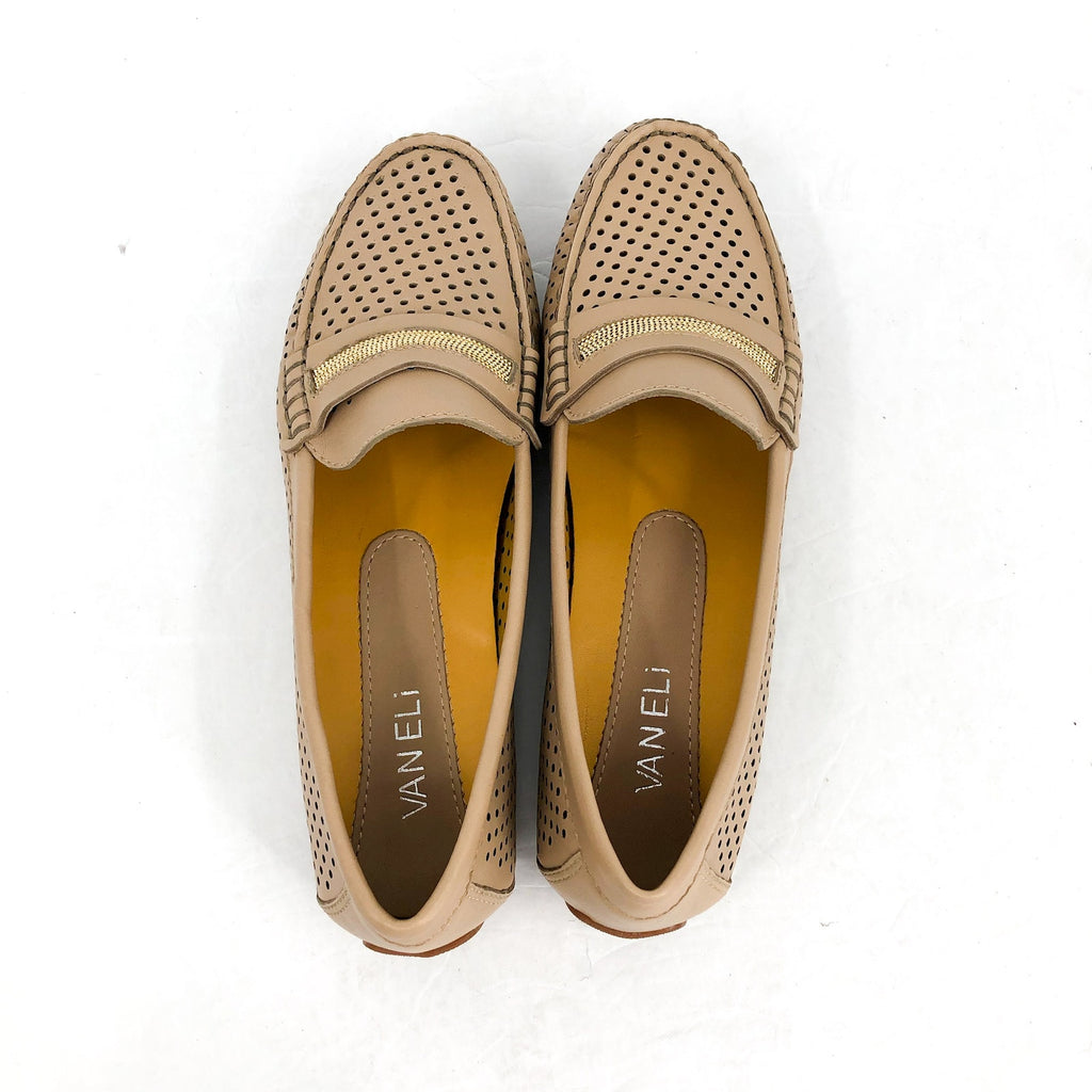 Vaneli Womens Acris Driving Loafers SIZE 6 M EU 36.5 Nude Tan Leather NIB